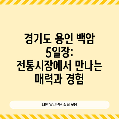 경기도 용인 백암 5일장: 전통시장에서 만나는 매력과 경험