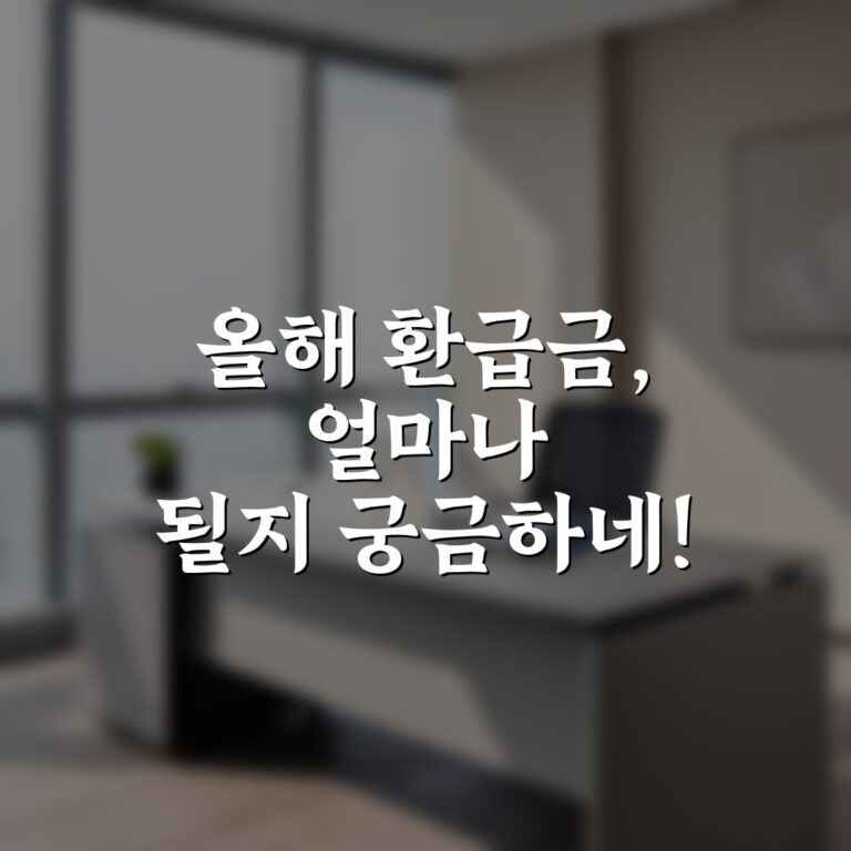 올해 환급금, 얼마나 될지 궁금하네!