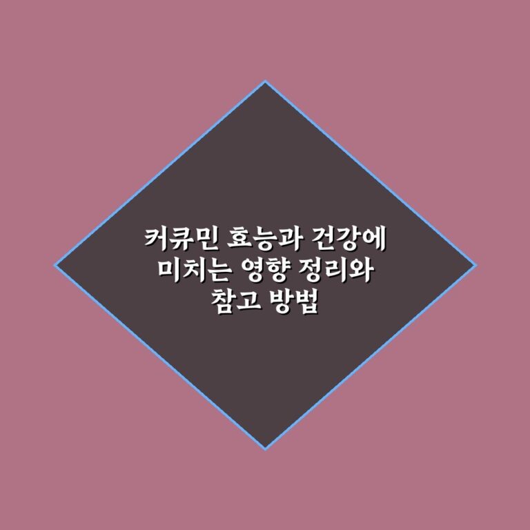 커큐민 효능과 건강에 미치는 영향 정리와 참고 방법