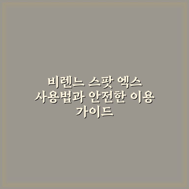 비렌느 스팟 엑스 사용법과 안전한 이용 가이드