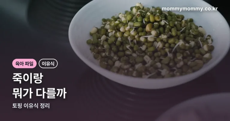 토핑 이유식 — 죽이랑 뭐가 다른지부터 정리했습니다
