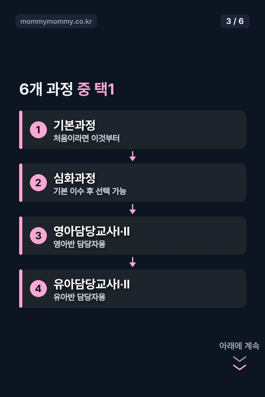 6개 과정 중 택1