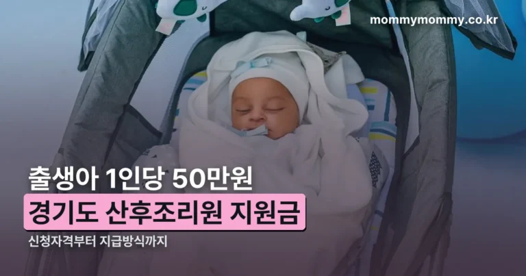 경기도 산후조리원 지원금 정리 — 지원금액과 신청기한