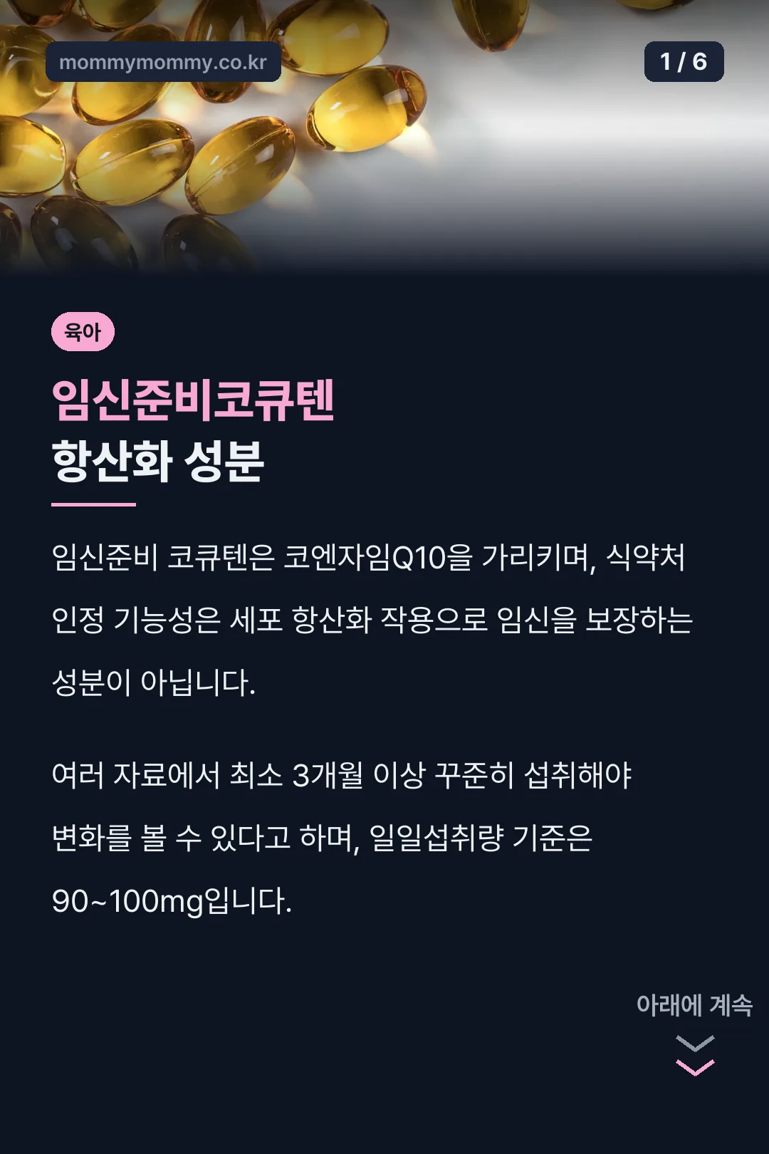 임신준비코큐텐 항산화 성분