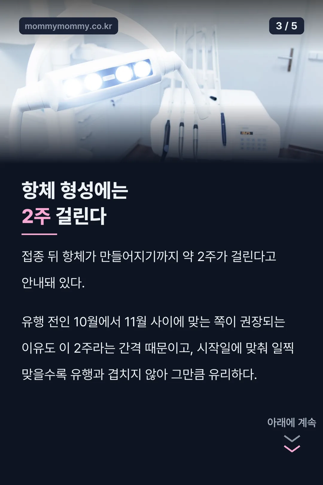 항체 형성 2주 안내