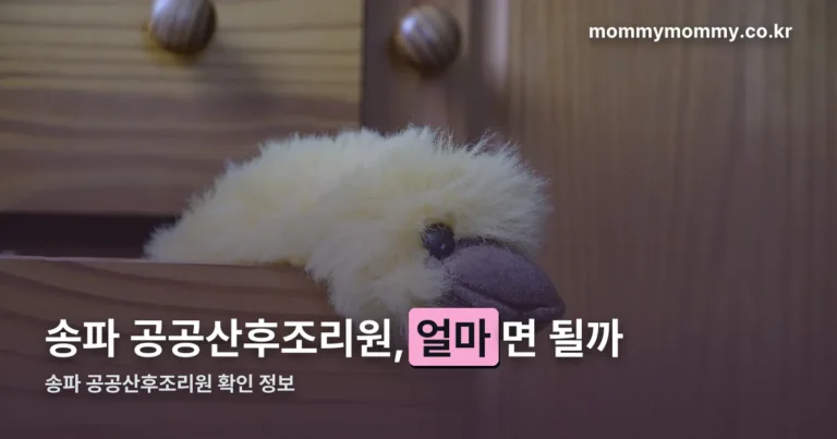 송파 공공산후조리원 — 요금·신청 자격·접수 시기 한번에